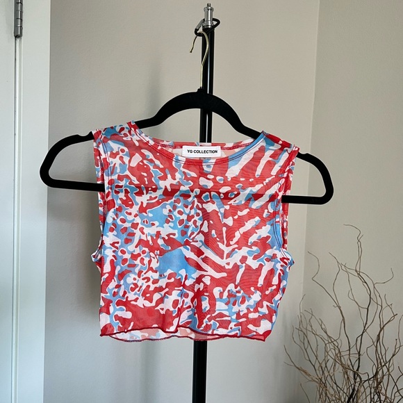 YG COLLECTION Multi Colored Sheer Two Piece Swimsuit Cover Up - Picture 4 of 11